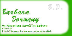 barbara dormany business card